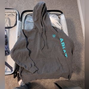 Ariat Charcoal Crewneck Sweatshirt with Teal Logo